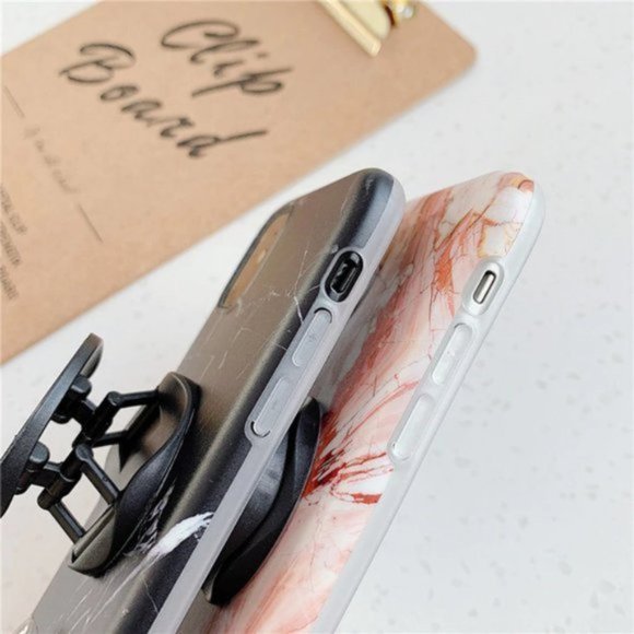 NEW iPhone 12/11/Pro/Max/XR/8/SE Marble W/ Holder - Picture 4 of 6